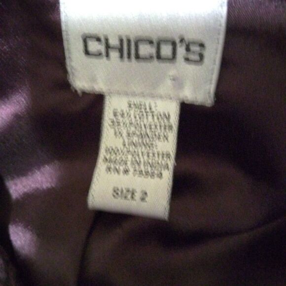 Chicos Womens Evening Jacket Purple Hook & Eye Beaded Scoop Lace Fancy L/2 - Picture 8 of 10